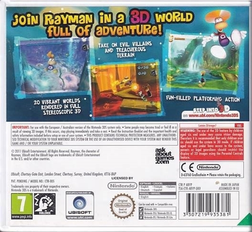 Rayman 3D - Nintendo 3DS (A Grade) (Genbrug)
